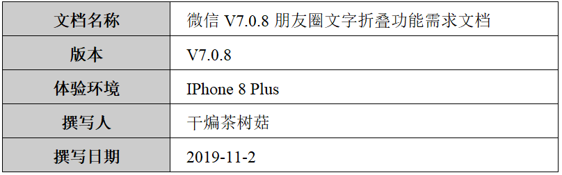 PRD：微信朋友圈文字折叠功能