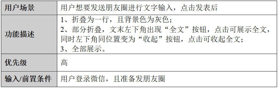 PRD：微信朋友圈文字折叠功能